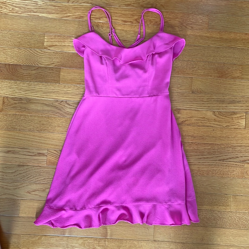 Hot pink mini dress